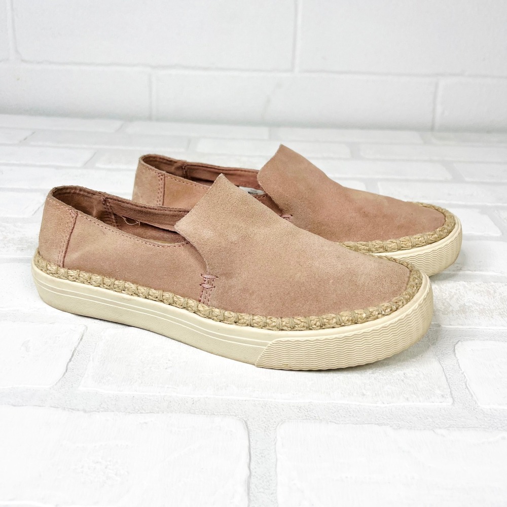 TOMS Womens Espadrille Slip On Shoe‎ Mauve Pink Suede Casual Comfort Size W6